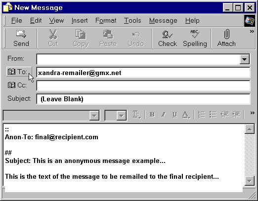 Loading... New Message using any standard email client